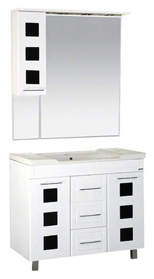Мебель для ванной Misty Кармен 90 черное стекло