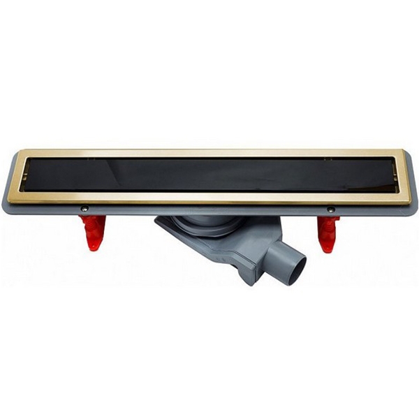 Confluo Premium Gold Black Glass Line 650 Линейный трап PESTAN