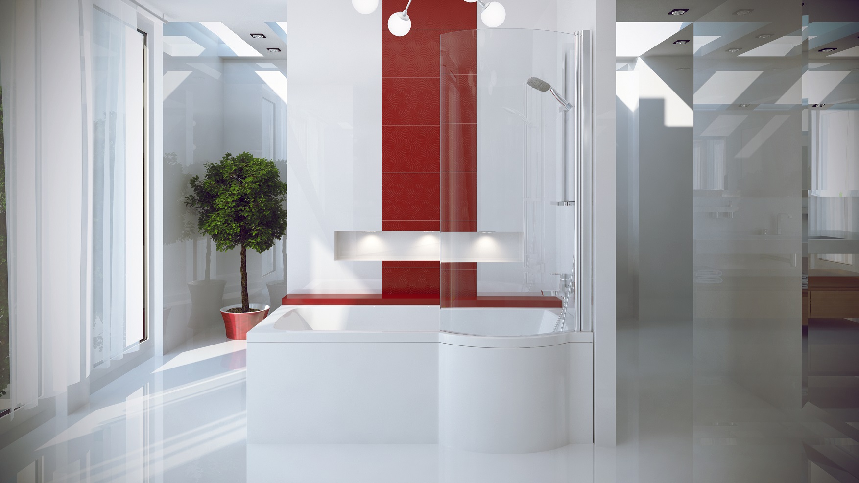 Акриловая ванна BESCO INSPIRO с душевой кабиной 150x70 R