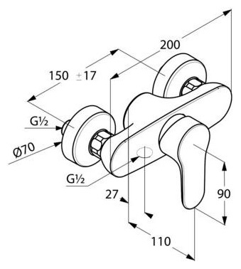 Смеситель Kludi Objekta 327640575 для душа