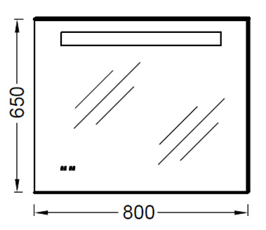 Зеркало Jacob Delafon Formilia 80 с часами EB1160-NF (EB1041-NF)