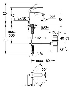 Смеситель Grohe Eurostyle Cosmopolitan 33552002 для раковины
