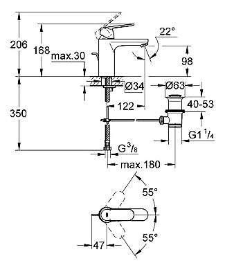 Смеситель Grohe Eurosmart Cosmopolitan 23325000 для раковины