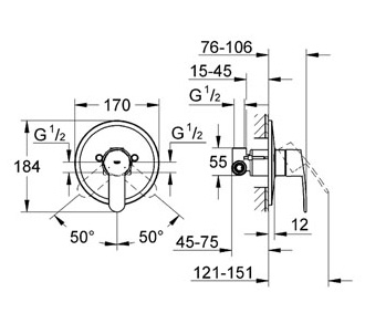 Смеситель Grohe Eurostyle Cosmopolitan 33635002 для душа