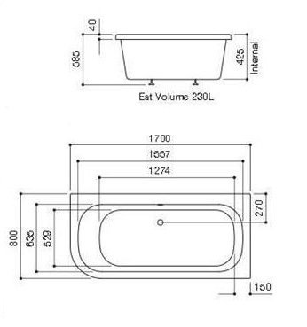 Акриловая ванна VAGNERPLAST DIANA 170 (L)