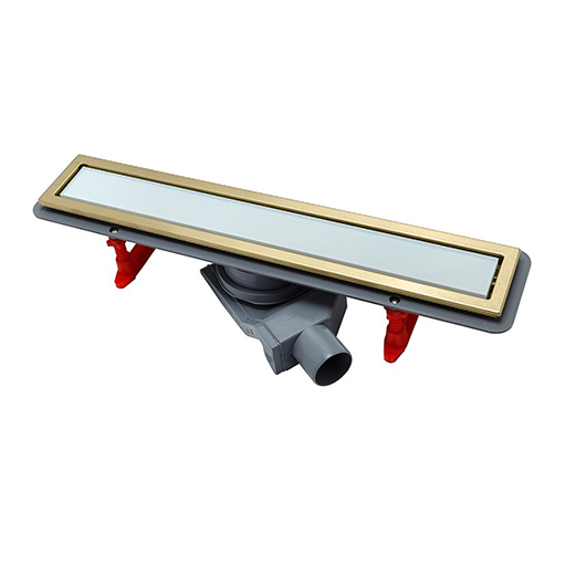 Confluo Premium White Glass Gold Line 550 Линейный трап PESTAN