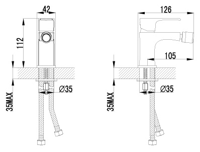 Смеситель Lemark plus Factor LM1608C для биде
