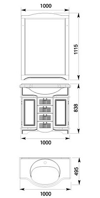 Зеркало Aquanet Луис 100 белое
