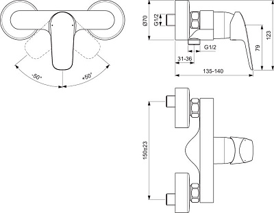 Смеситель Ideal Standard Ceraflex B1720AA для душа