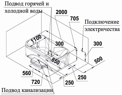 Акриловая ванна Радомир Лион bronze