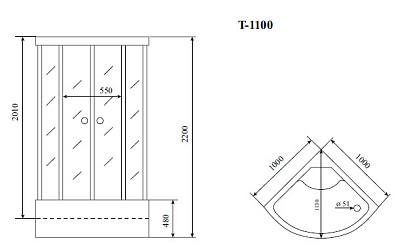 Душевая кабина Timo Standard T-1100