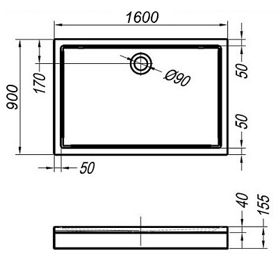 Поддон для душа Kolpa San Flamenco 160x90