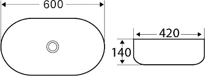 Раковина BelBagno BB1084-H311 накладная