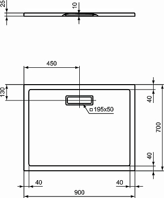 Поддон для душа Ideal Standard Ultraflat New 90х70 T447401 Белый