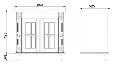 Тумба с раковиной Атолл Александрия 85 K айвори