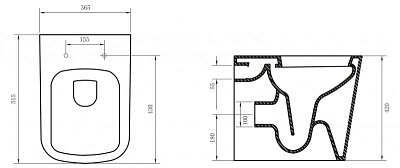 Унитаз приставной BelBagno Albano безободковый