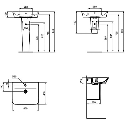 Полупьедестал Ideal Standard Connect Air E074801