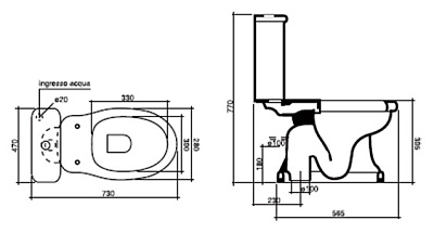 Унитаз-компакт Disegno Ceramica Paolina 7005