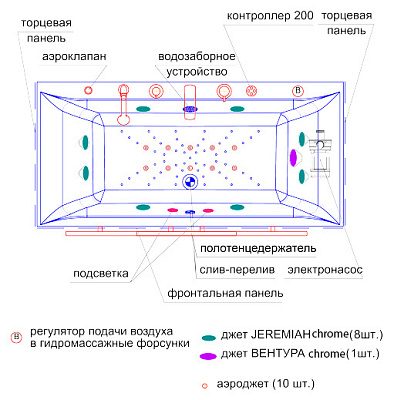 Акриловая ванна Радомир Палермо gold