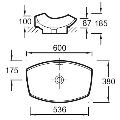 Раковина Jacob Delafon Leaf E1186 накладная