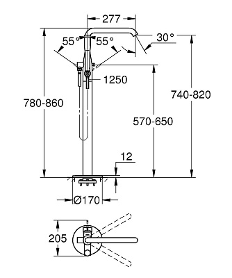 Смеситель для свободностоящих ванн Grohe Essence + 23491001