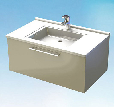 Тумба с раковиной De Aqua Квадро 2 (90 см)