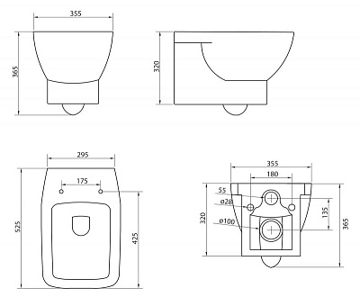 Унитаз подвесной BelBagno Lago BB128CH
