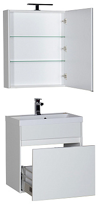 Тумба с раковиной Aquanet Латина 60 1 ящик белая