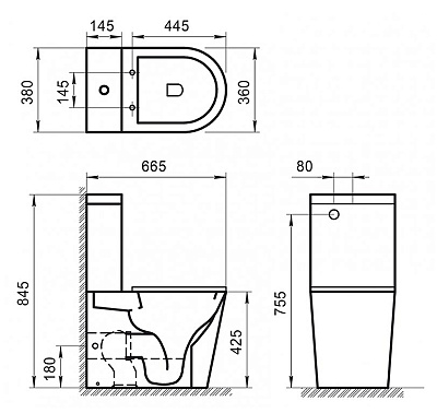 Бачок для унитаза BelBagno Sfera-R BB2141T