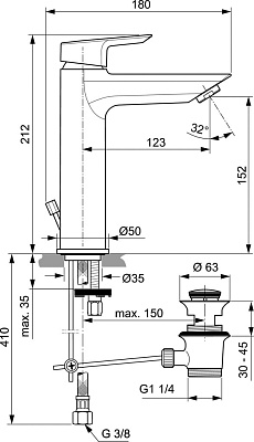 Смеситель Ideal Standard Tesi A6563AA для раковины