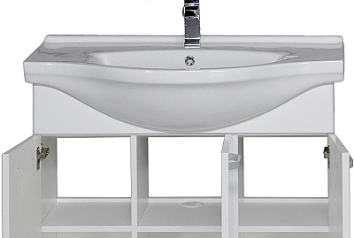 Тумба с раковиной Aquanet Глория 90 белая
