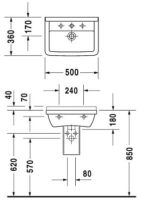 Раковина Duravit Starck 3 0300500000 (50 см)