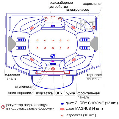 Акриловая ванна Радомир Конкорд chrome