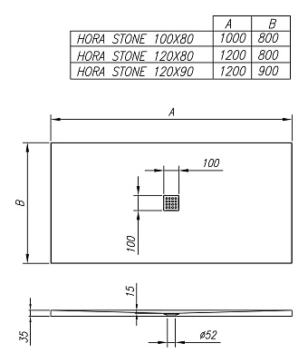 Панель для поддона Kolpa San Hora Stone 120x90 боковая