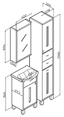 Тумба с раковиной Бриклаер Бали 40 R