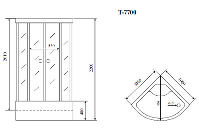 Душевая кабина Timo Lux T-7700
