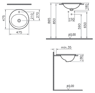 Рукомойник VitrA 5467B003