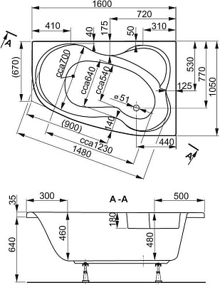 Акриловая ванна VAGNERPLAST Melite (R)