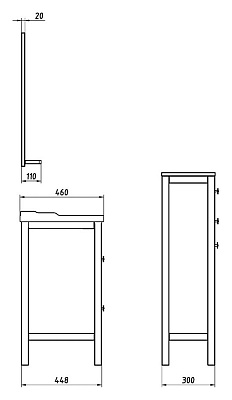Тумба ASB-Mebel Римини 30 белая патина серебро