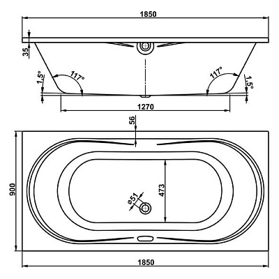 Акриловая ванна VAGNERPLAST Cavallo (150 см)