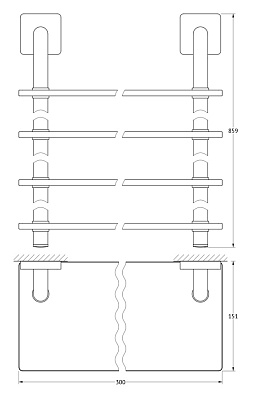 Полка Ellux Avantgarde AVA 046 4-х ярусная, 30 см