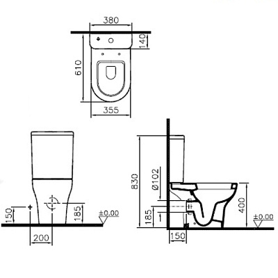 Унитаз напольный VitrA Zentrum 9824b003-7207