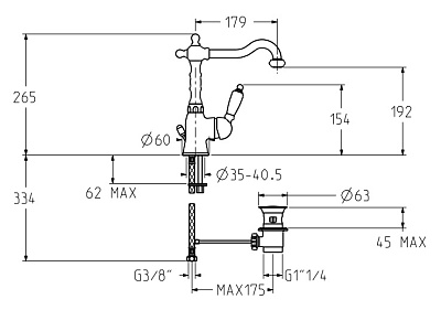 Смеситель Gattoni Orta 2741C0 для раковины