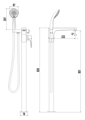 Смеситель Lemark Shift LM4344C напольный