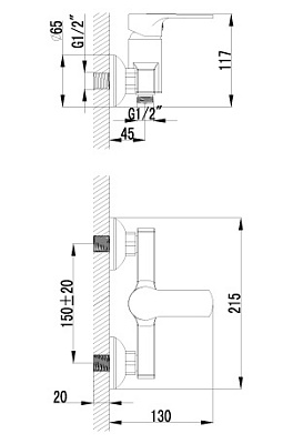 Смеситель Lemark plus Grace LM1503C для душа