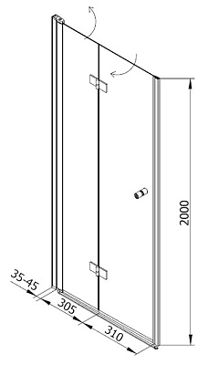 Душевая дверь в нишу Kolpa San Terra flat TV/S 100