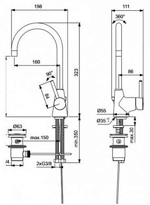 Смеситель для раковины Ideal Standard Ceraline BC195AA