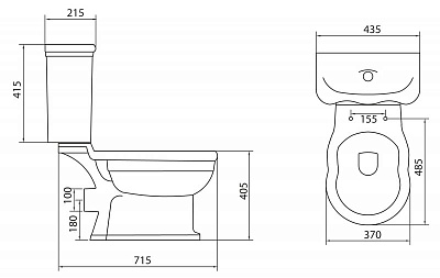 Чаша для унитаза-компакта BelBagno Boheme BB115CP
