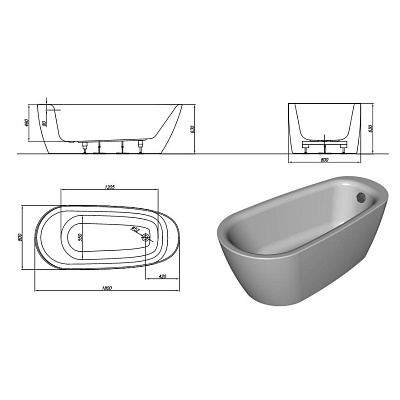 Акриловая ванна KOLPA SAN Adonis FS 180x80