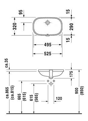 Рукомойник Duravit D-Code 0338490000 встраиваемый